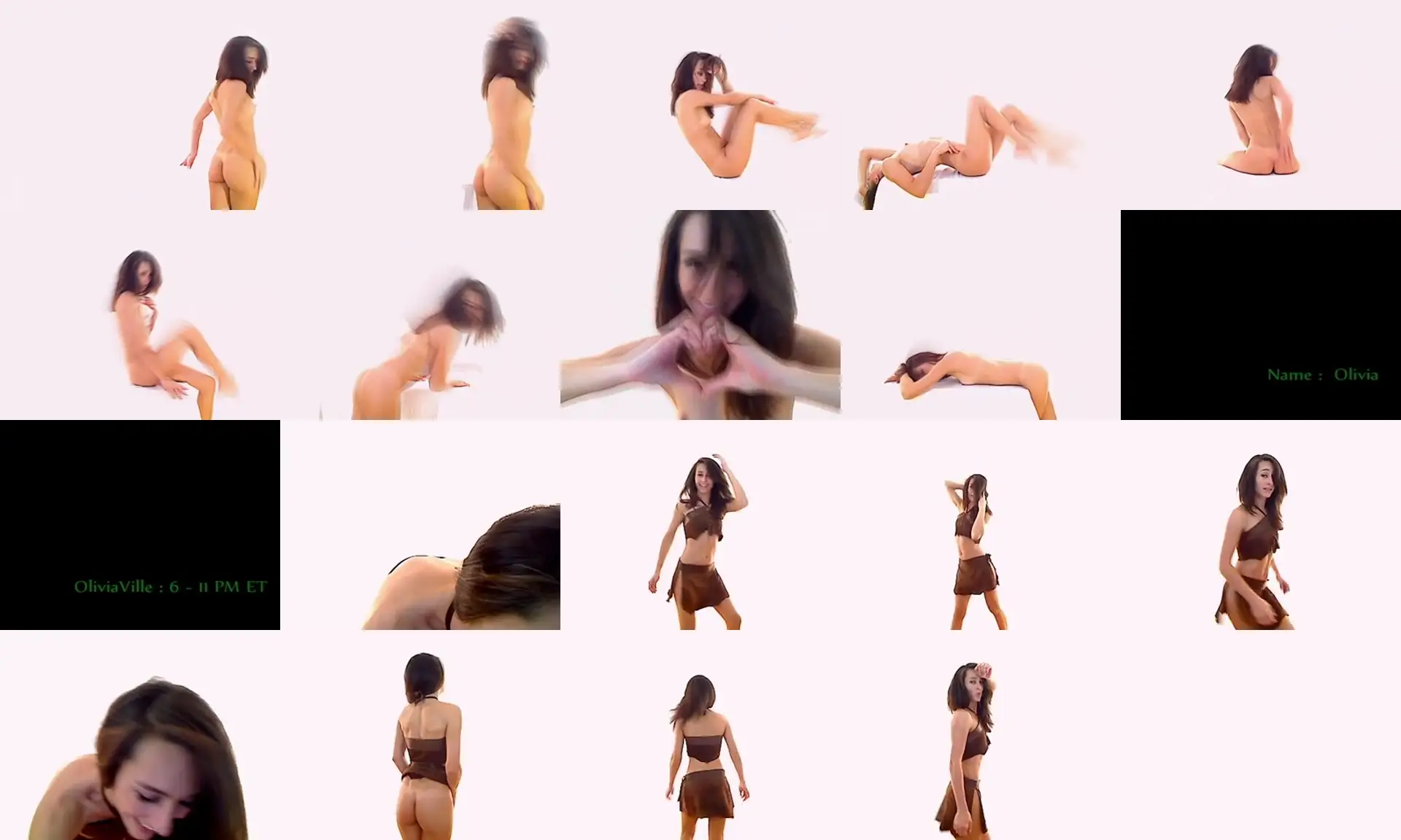 Olivia photo contact sheet