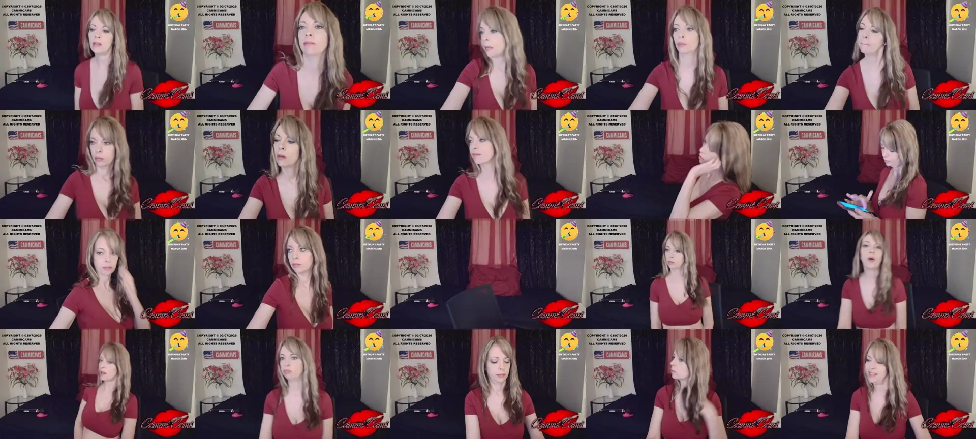 CammiCams photo contact sheet