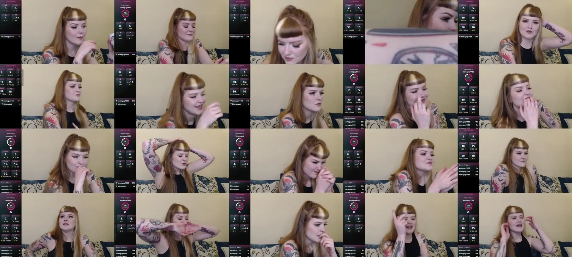 GingerMinnie photo contact sheet