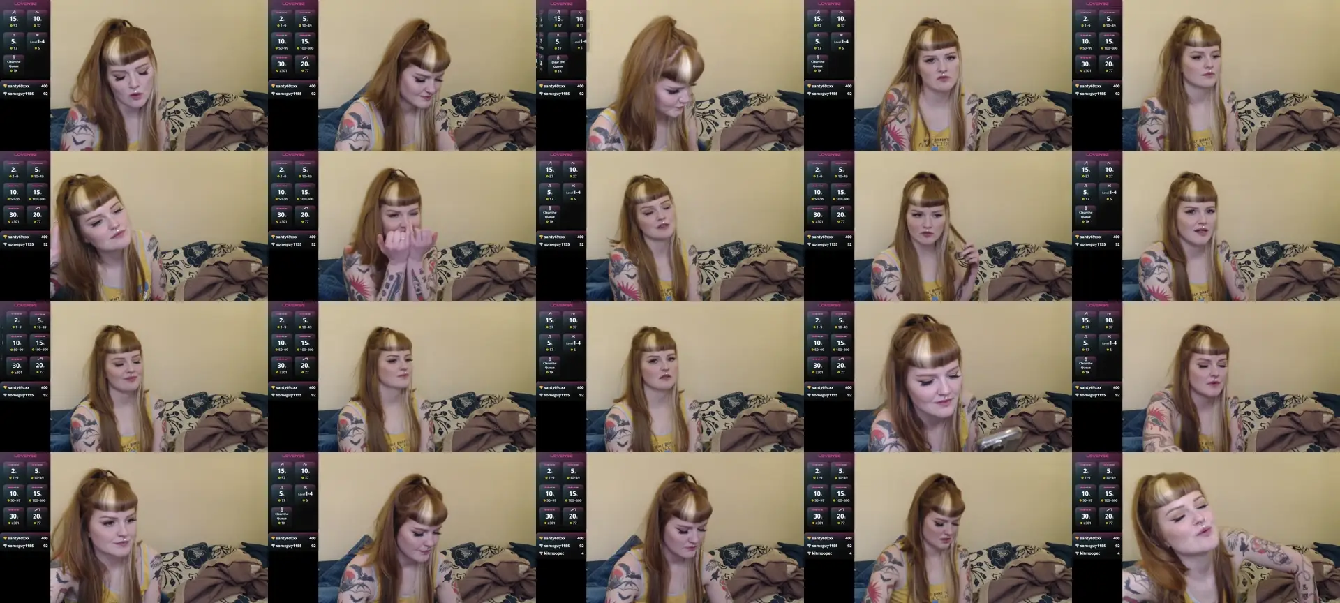 GingerMinnie photo contact sheet