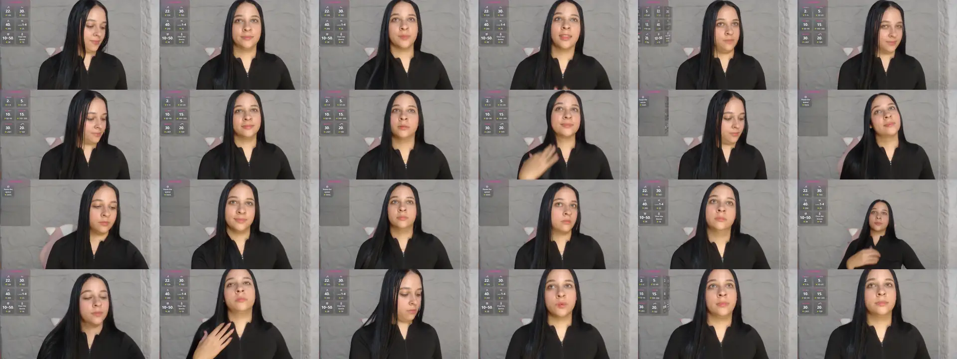 Raishaa photo contact sheet