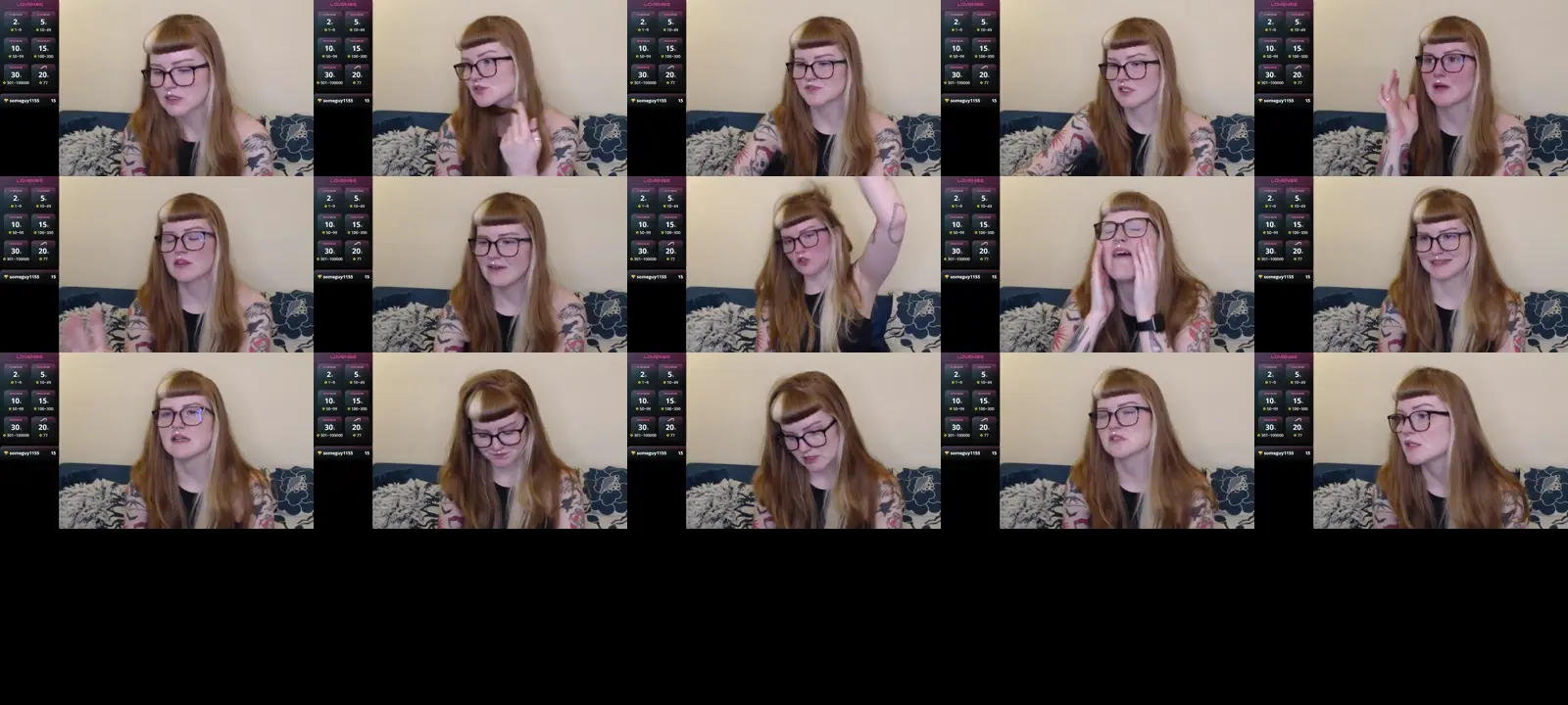 GingerMinnie photo contact sheet