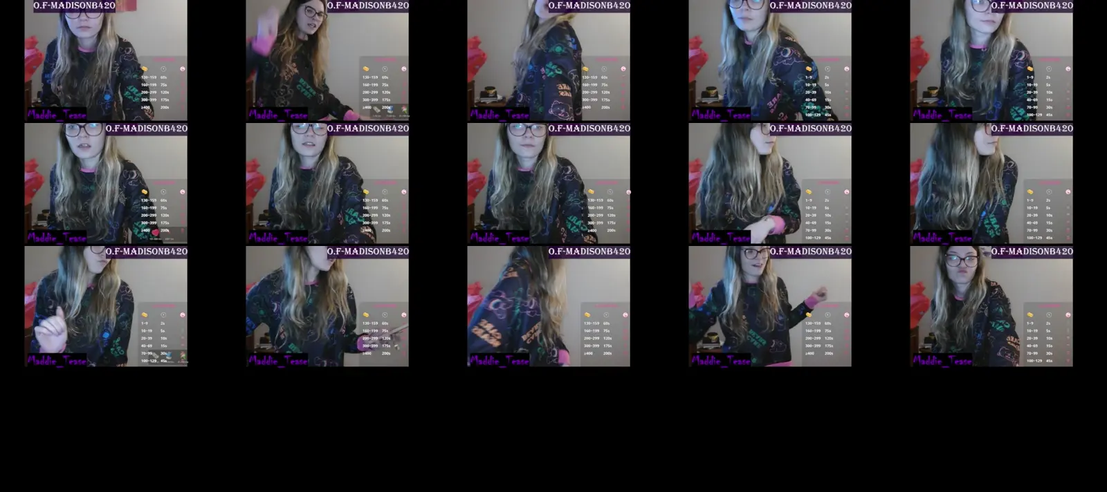 Maddie_tease photo contact sheet